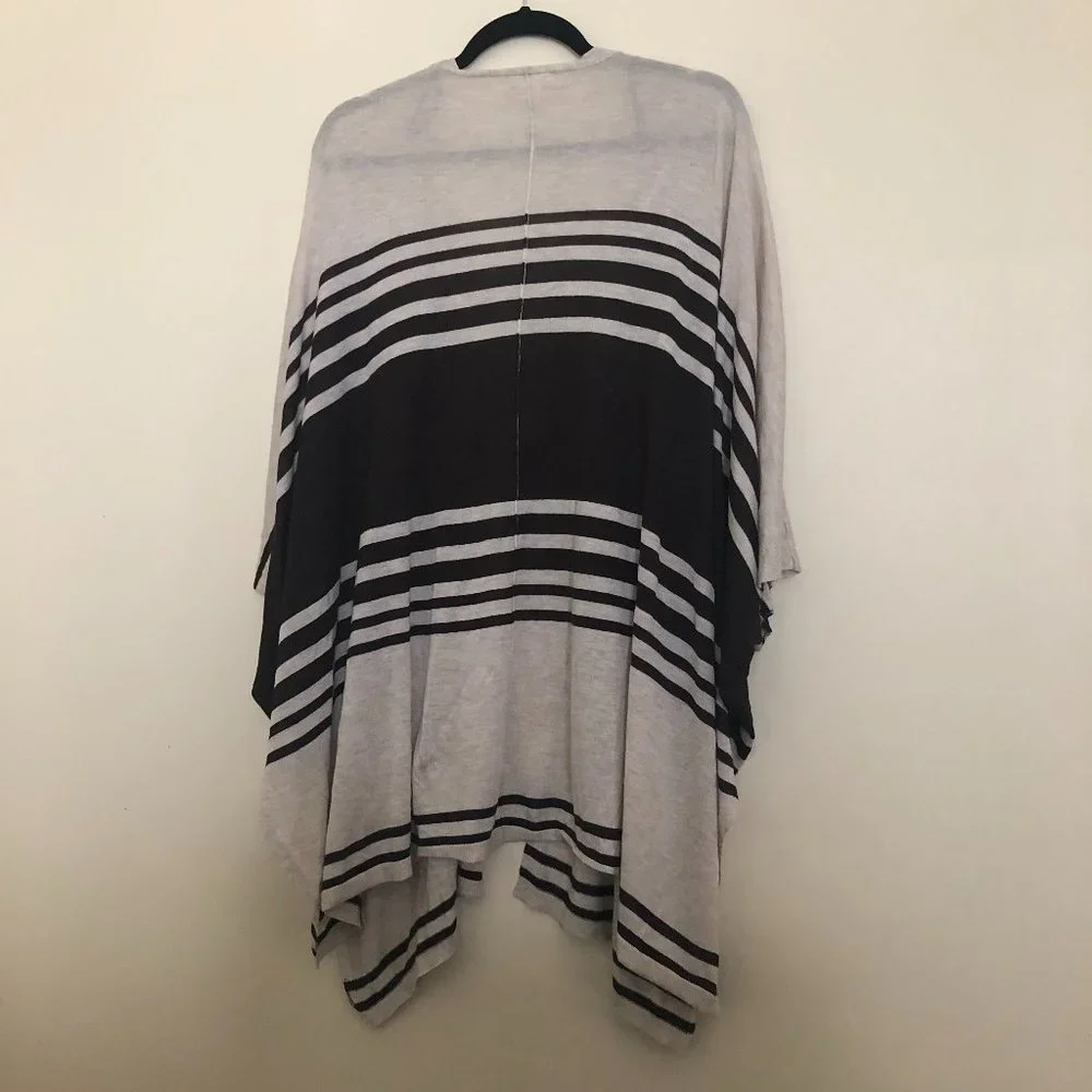 H&M Tan Black Striped Boho Poncho Cardigan | XS-M Fit
